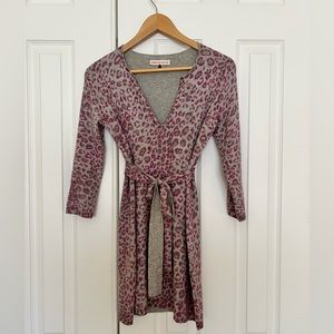 Rebecca Taylor pink animal print sweater dress